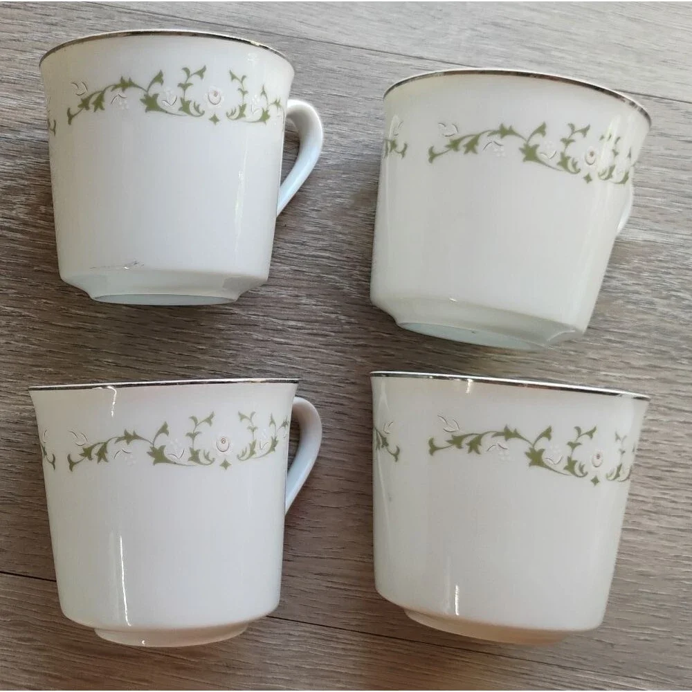 Vintage Sheffield Fine China Elegance Tea Cups & Saucers 502 Japan Set Of 4